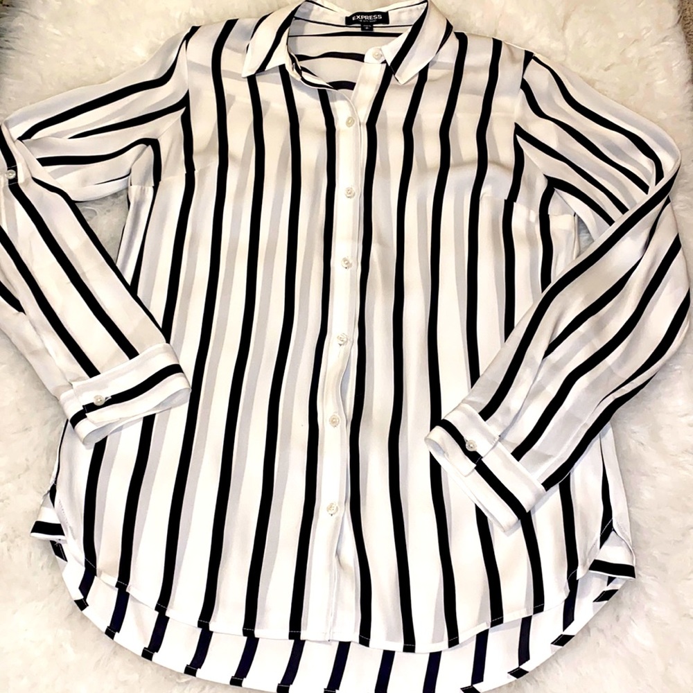 Black and white stripped blouse